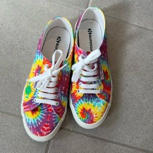 Superga vibrant tie dye sneakers shoes size 8